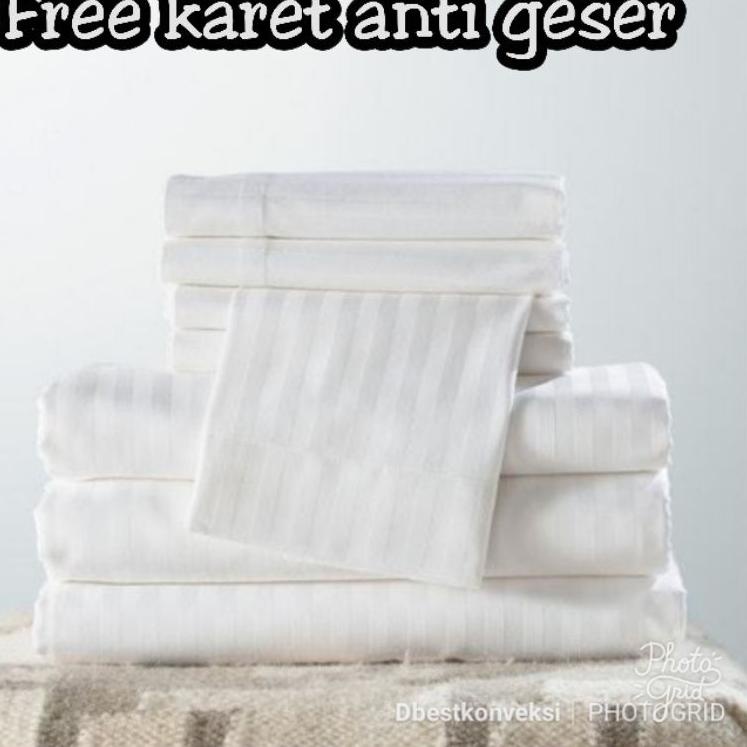 Terbaru SPREI HOTEL SPREI ONLY | SPREI SAJA TANPA SARUNG BANTAL | SPREI SALUR PUTIH GARIS PUTIH | KA