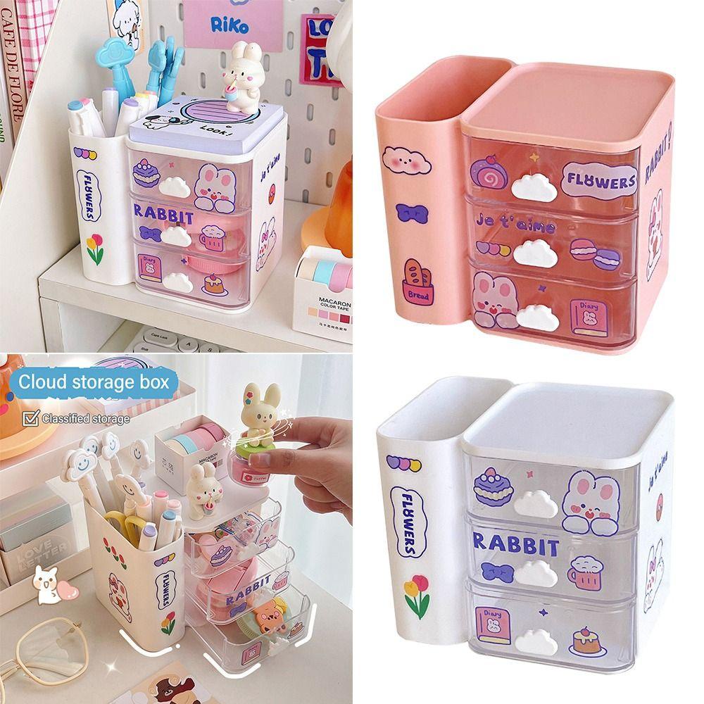 R-flower Pen Holder Kotak Pensil Multifungsi Kapasitas Besar Desktop Organizer