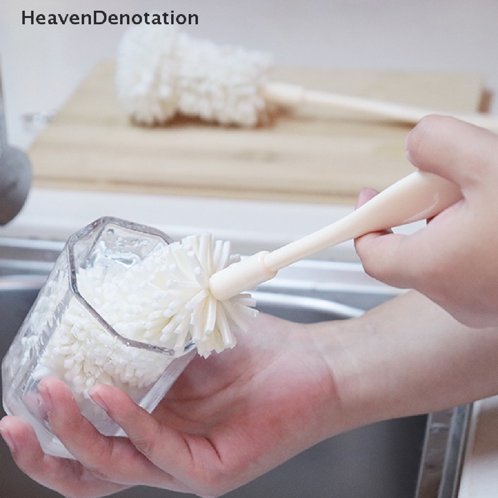 [HeavenDenotation] Spons Lembut Cangkir Sikat Scrub Spons Rumah Tangga Scrub Bilas Bersih Aksesoris Dapur Cup Scrubber Untuk Gelas Botol Air HDV
