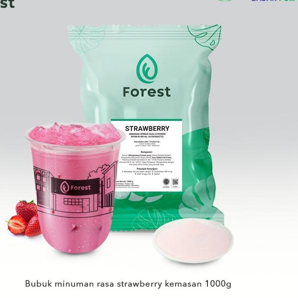 

12.12 Terlaris Bubuk Minuman STRAWBERRY Powder - Forest Bubble Drink gas !!