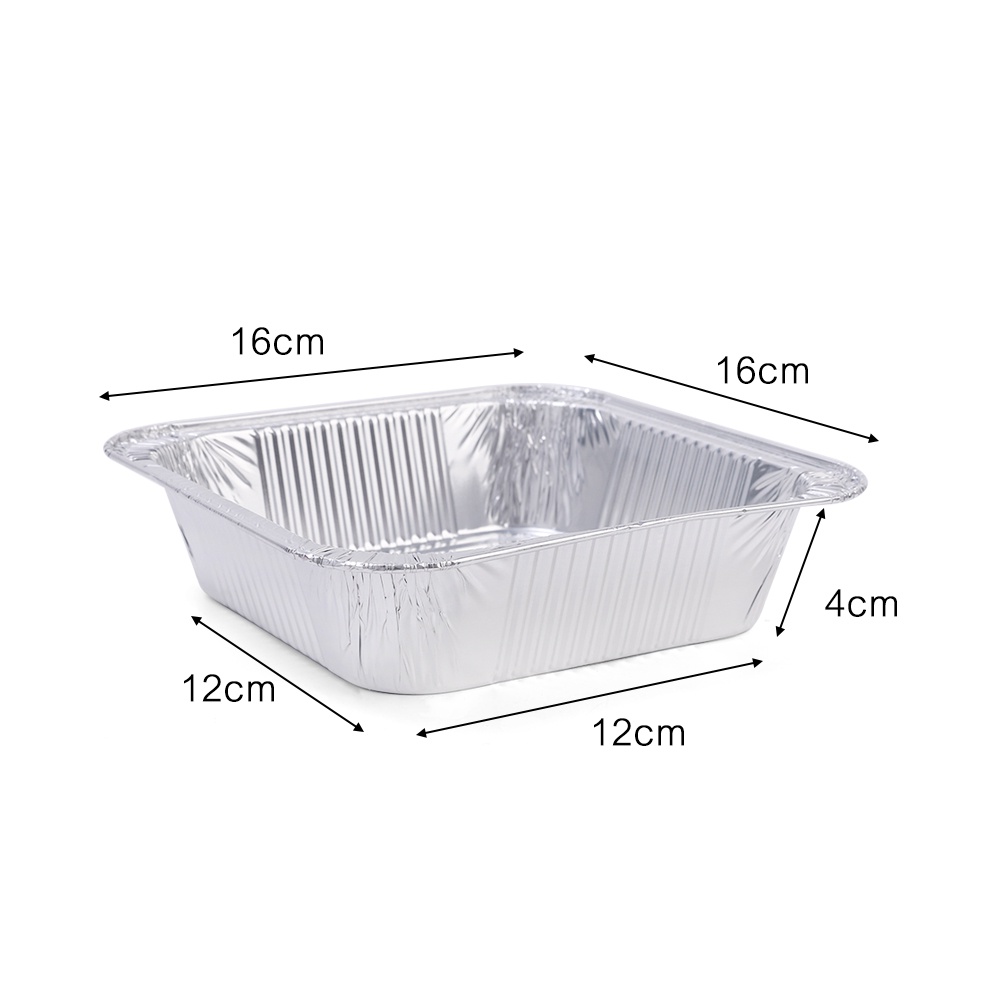 10pcs Tahan Panas Greaseproof Memanggang Panci Tidak Lengket Aluminium Foil Tin Paper Tray BBQ Baking Aksesoris Masak Square Air Fryer Liner Kotak