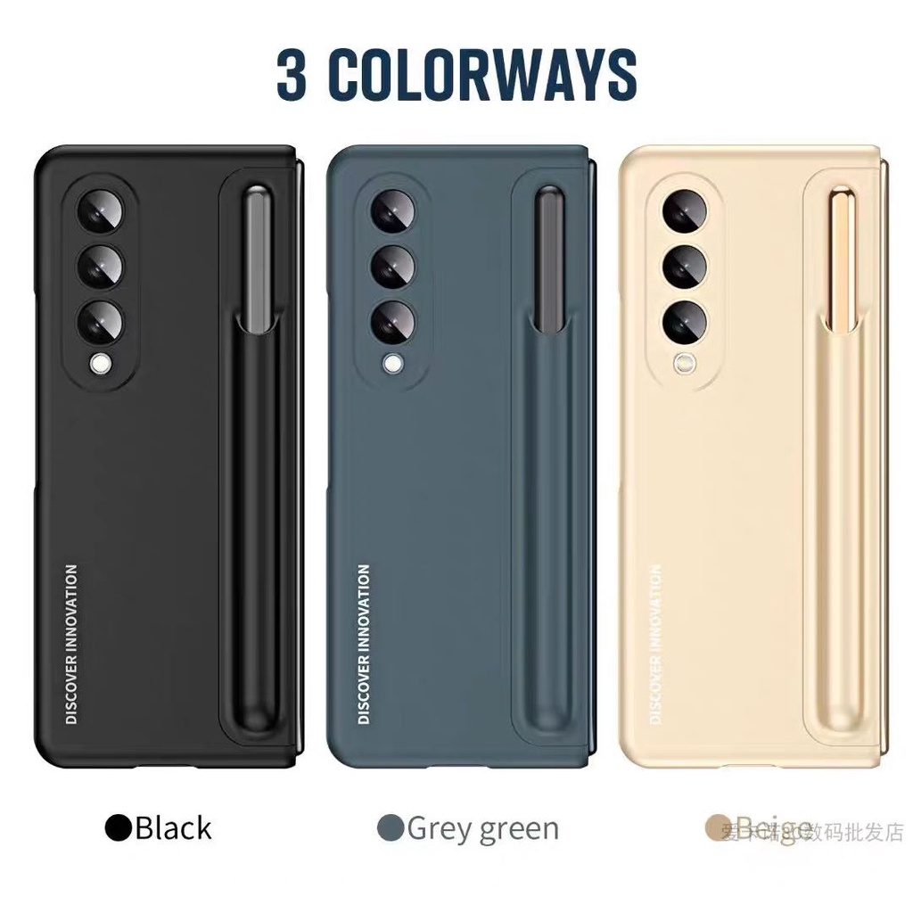 STANDING HARD CASE SAMSUNG GALAXY Z FOLD 4 5G FREE PEN + SLOT PEN + TEMPERED GLASS LAYAR + PROTECTOR CAMERA