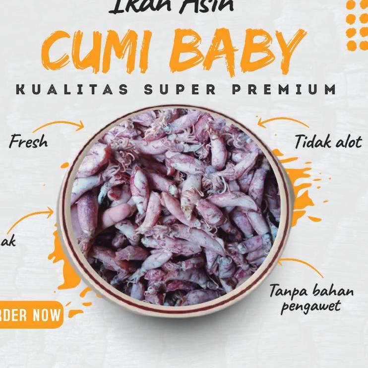 

❁ Baby Cumi Asin Semi Kering 1kg Kualitas Super Premium ♝