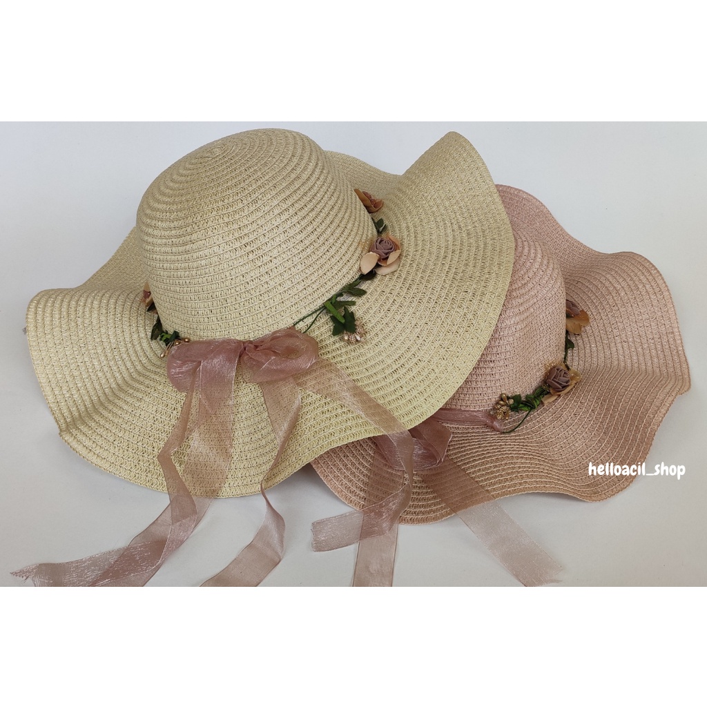 Topi Pantai Dewasa Mahkota Bunga