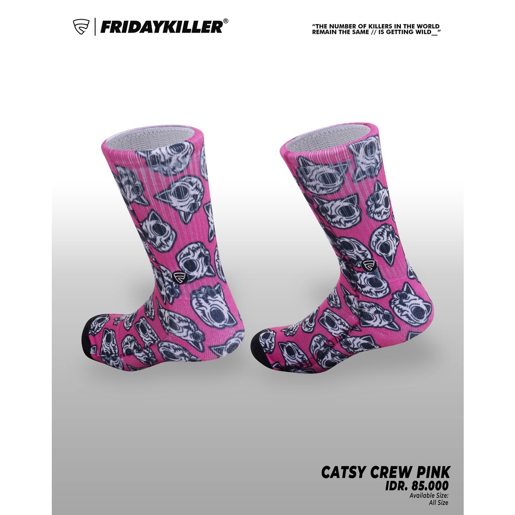 KAOS KAKI FRIDAY KILLER | CATSY CREW PINK