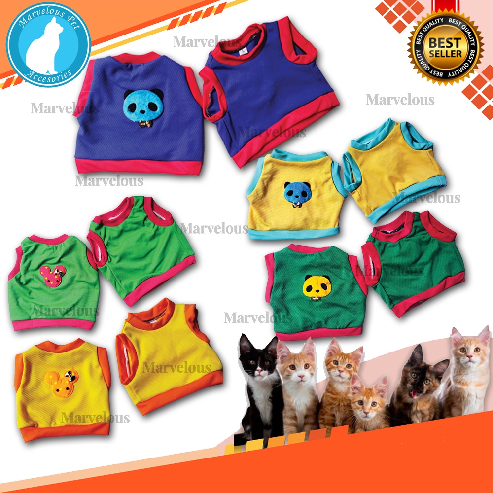 Kaos Baju Kucing Bahan Kain Jeruk Motif Polos Lucu Model Kutungan