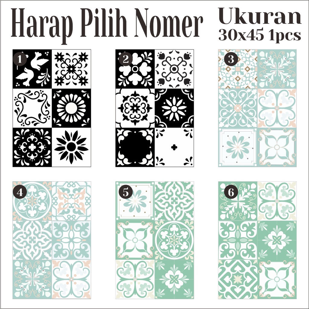Stiker Tegel Lantai Dan Dinding (30x45cm) Tegel Motif 6