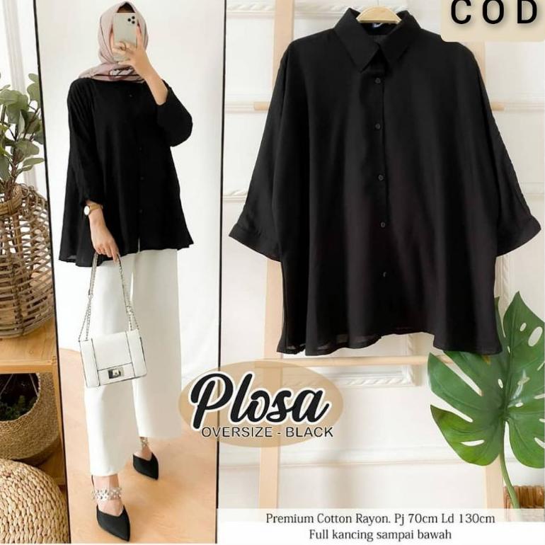 Terbaik Kemeja Wanita Jumbo LD 130 XXXL / Kemeja Polos Oversize