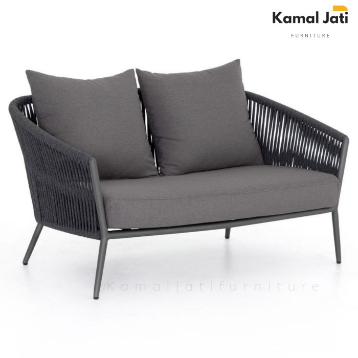 kursi sofa anyaman tali rope terbaru, kursi 3seater (kursi taman)