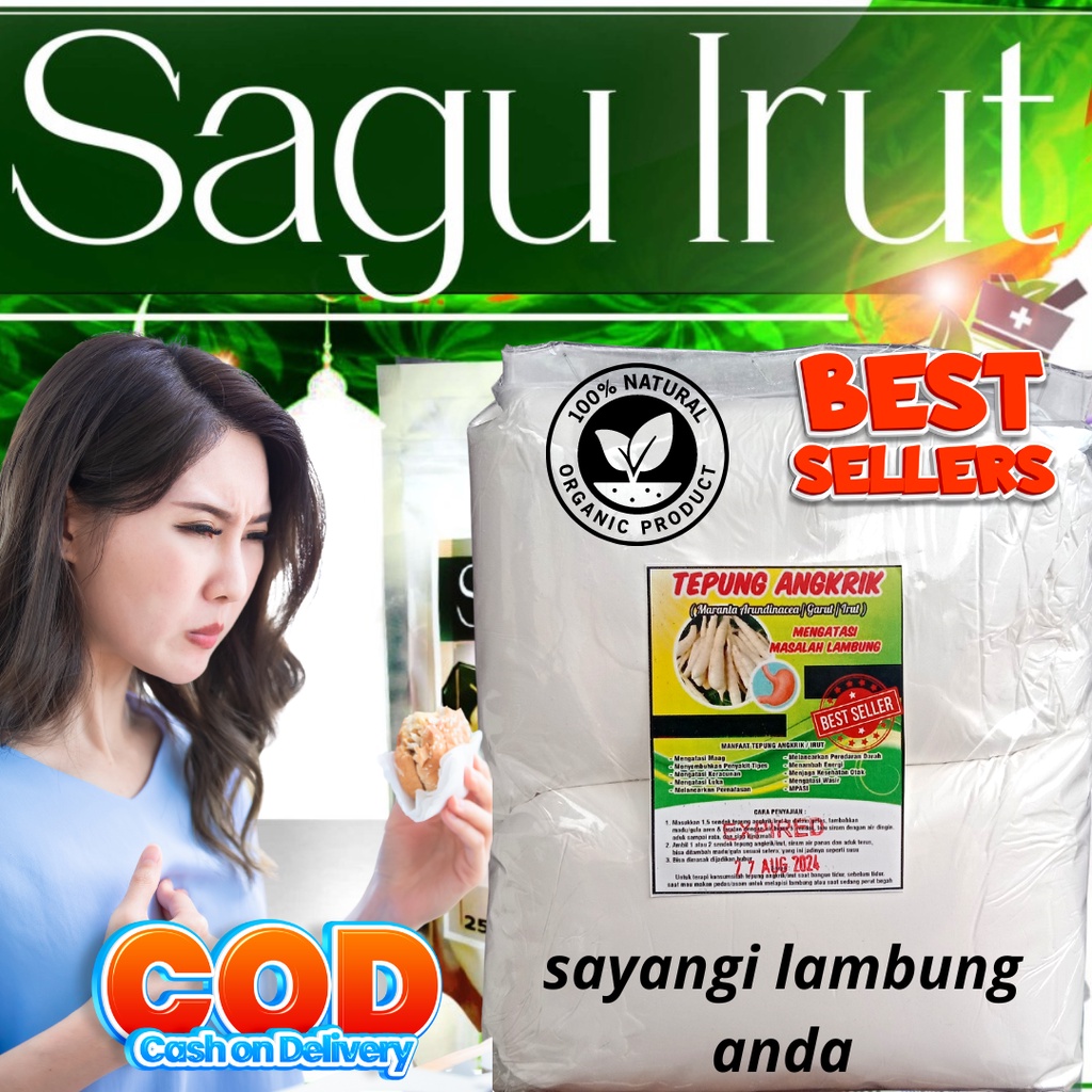 

tepung Umbi Garut Atasi Asam Lambung Maag dan Gerd 1 kg Pati irut asam lambung