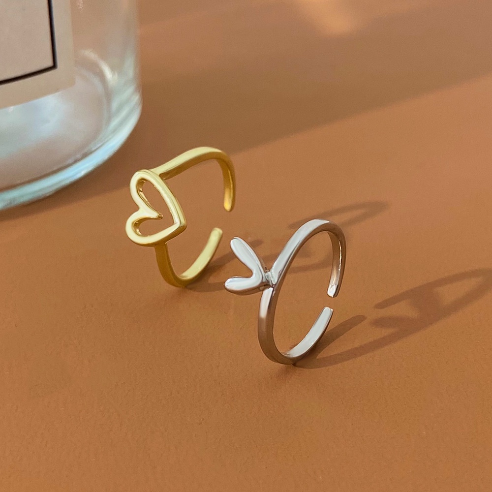 Hari Valentine Cinta Hati Pasangan Serasi Cincin Set 2 Pcs Untuk Wanita Pria Kekasih Cincin Pacar Pacaran Hadiah Perhiasan