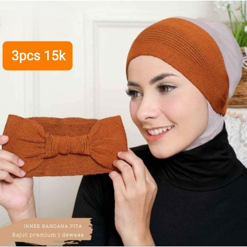 BANDANA RAJUT PITA / INNER BANDANA RAJUT( 3PCS 15K)