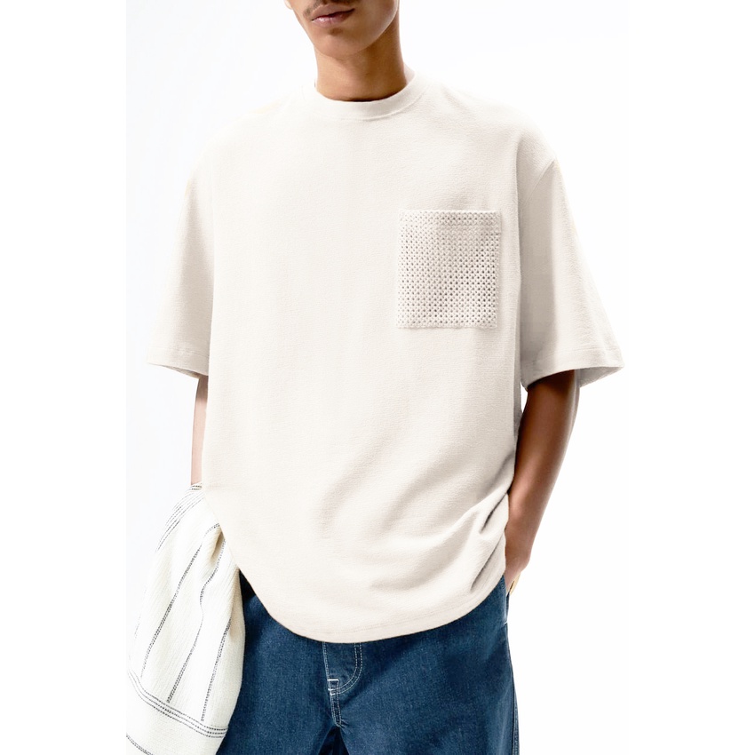 ZARA Man Tee T Shirt Kaos Cowo Pria Men Man Knit Oversized Original