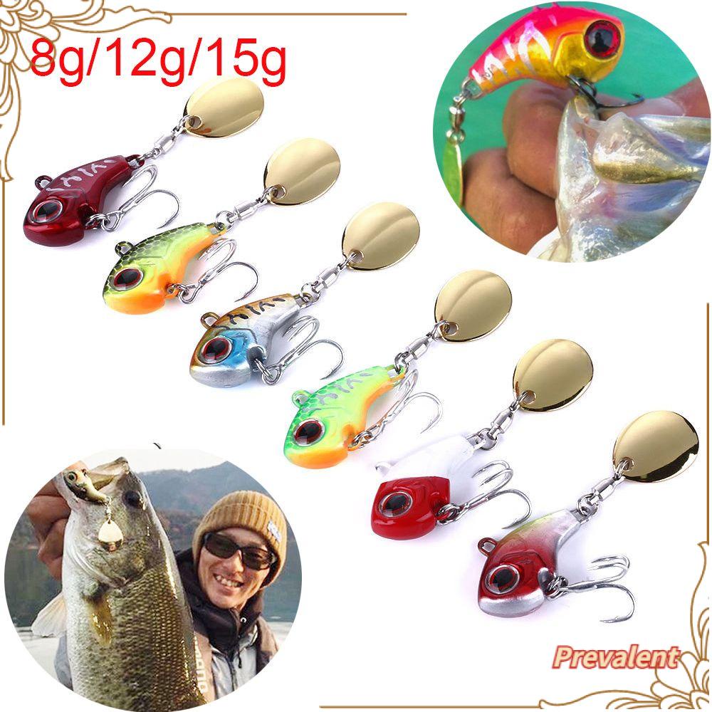 Preva Umpan Pancing Metal Spinner Tackle 8g 12g 15g Getar Sendok Metal Sequin Treble Hook