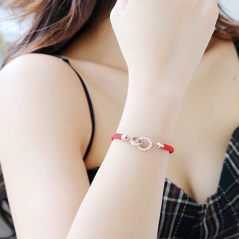 Gelang Tali Warna Merah Gaya Korea Untuk Pria Dan Wanita