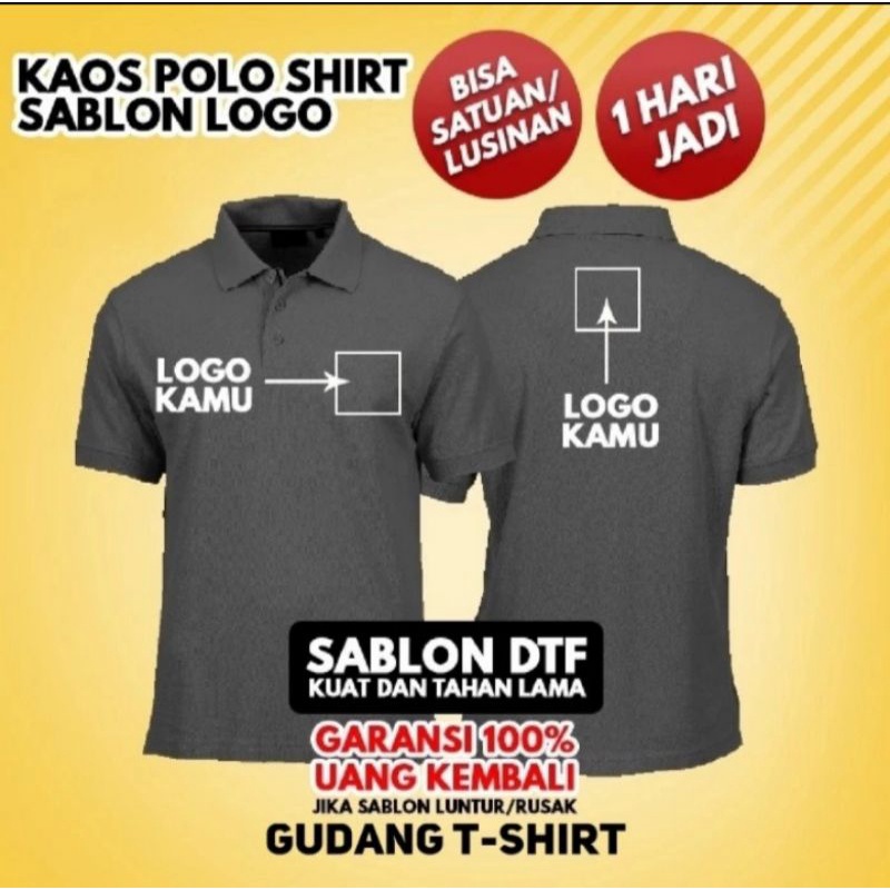 TERLARIS Kaos Polo Kaos Kerah custom Suka-Suka Bisa Pakai Desain Sendiri