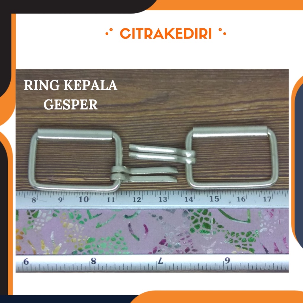 Ring Kepala Gesper 3 cm double tusuk nikel- Gesper Rol