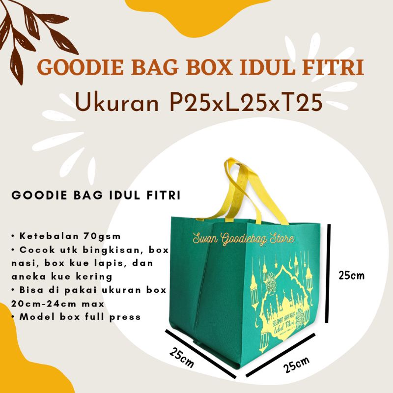 

(LUSINAN 12PCS) Goodie bag BOX LEBARAN - Tas hampers Lebaran