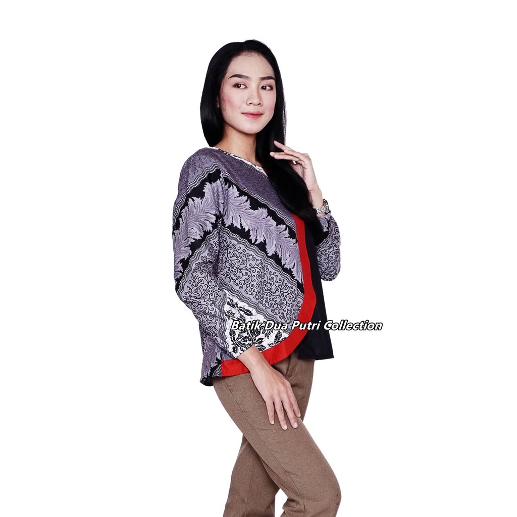 Batik Wanita Atasan Blouse Modern Trendy Bahan Katun Tidak Streetch