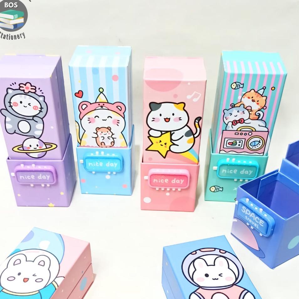 

Super Discount BOS Kotak Pensil Karton Berdiri Tingkat Pin/Cermin/Pencil Box/Wadah