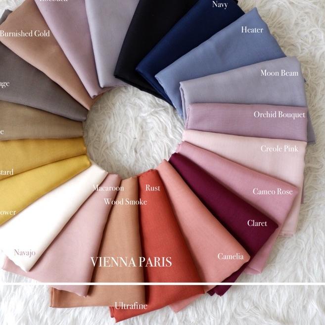 ☋ [Bahan Saja] PLAIN PARIS ULTRAFINE VIENNA / HIJAB SEGIEMPAT ☇