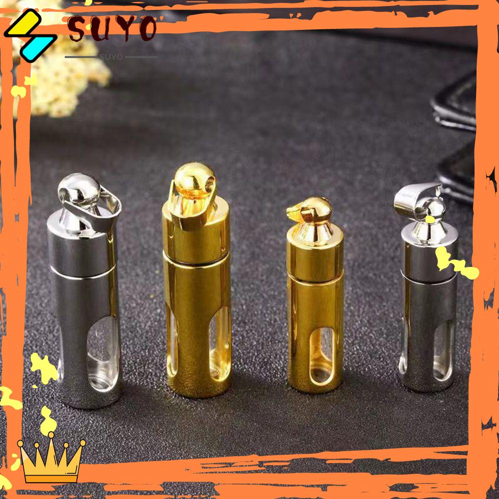 Suyo Parfum Vial Liontin Emas Perak DIY Kalung Fashion Perhiasan Tabung Kaca Silinder