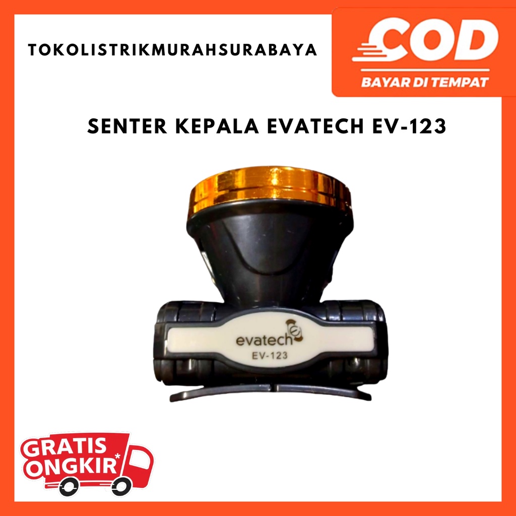 SENTER KEPALA HEADLAMP HEADLIGHT EVATECH EV-123/EV 122 20WATT BISA CHARGE TERANG BATERAI LITHIUM BODY HALUS HEADLAMP CAHAYA