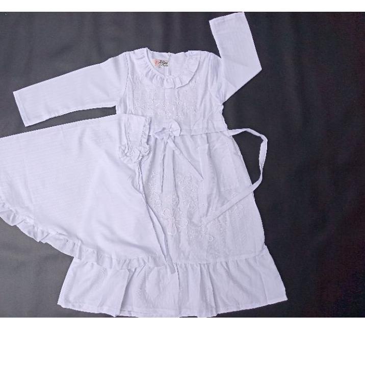 ✬ Gamis putih gamis manasik gamis muslim anak perempuan bahan katun Doby katun minyak dan wolfish ❂