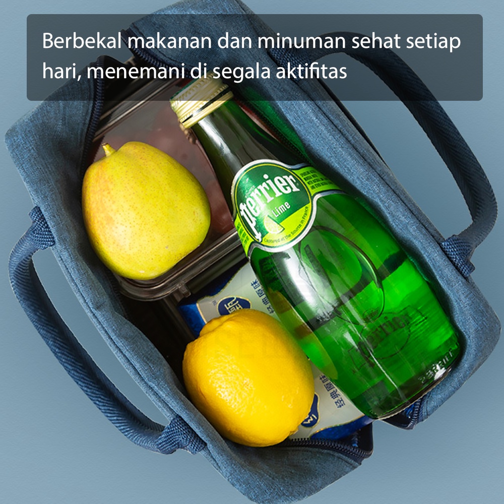 HUGO Tas Bekal Makanan Anak Tas Penyimpanan Kotak Makan Lunchbag Thermal Cooler Tahan Panas Polos