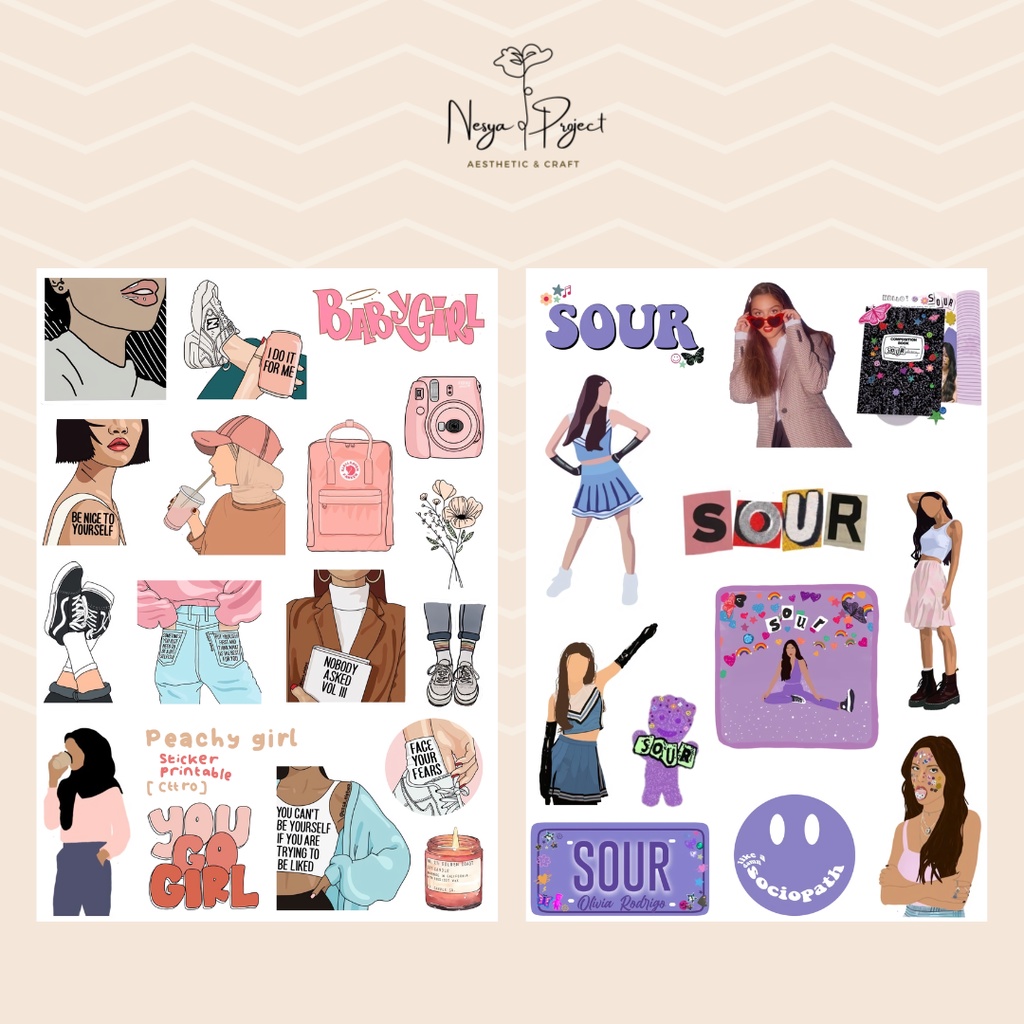 

Girl collage Sticker Pack Doff | Journal Sticker | Tumblr Sticker | Stiker HP/Laptop/Tumblr/journal