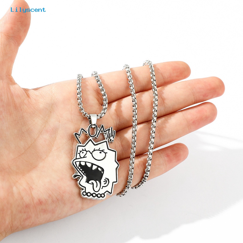 [LS] Liontin Kalung Adjustable Ringan Mudah Dipakai Alergi Gratis Lucu Hias Titanium Steel Hip Hop Kalung Dengan Liontin Kartun Hadiah Untuk Remaja