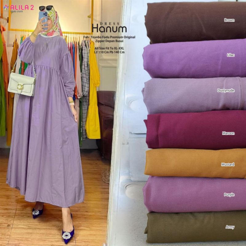 HANUM DRESS ORI ALILA | Toyobo Fodu Premium Original