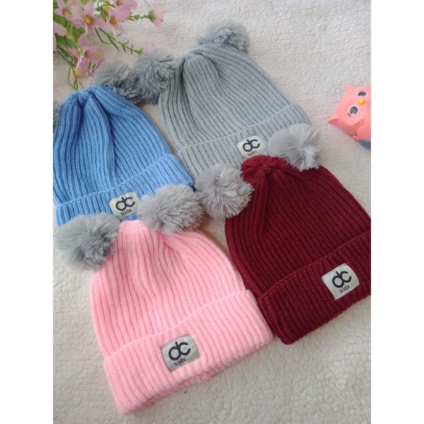 topi bayi kupluk pom pom dc topi pom pom bayi topi bayi rajut