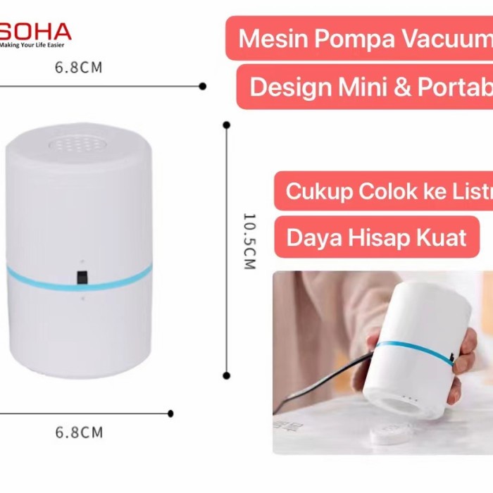 Terlaris Mvs-15 Mesin Alat Pompa Vakum Baju Design Mini Portabel Colokan Listri