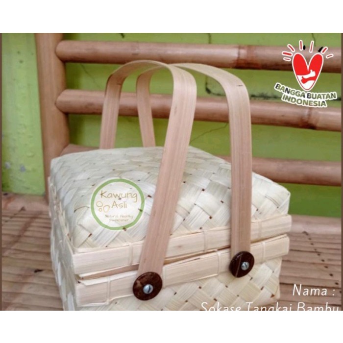 

Sokase Tangkai Bambu Keranjang Anyaman Bambu Hampers, Parcel, Lebaran - 20cm Bleaching