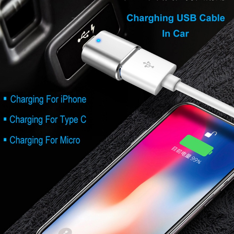 Adaptor 3A Aluminium Alloy USB Ke Tipe-C Female/Converter USB-C Untuk Komputer/Handphone Adaptor Konektor Kabel