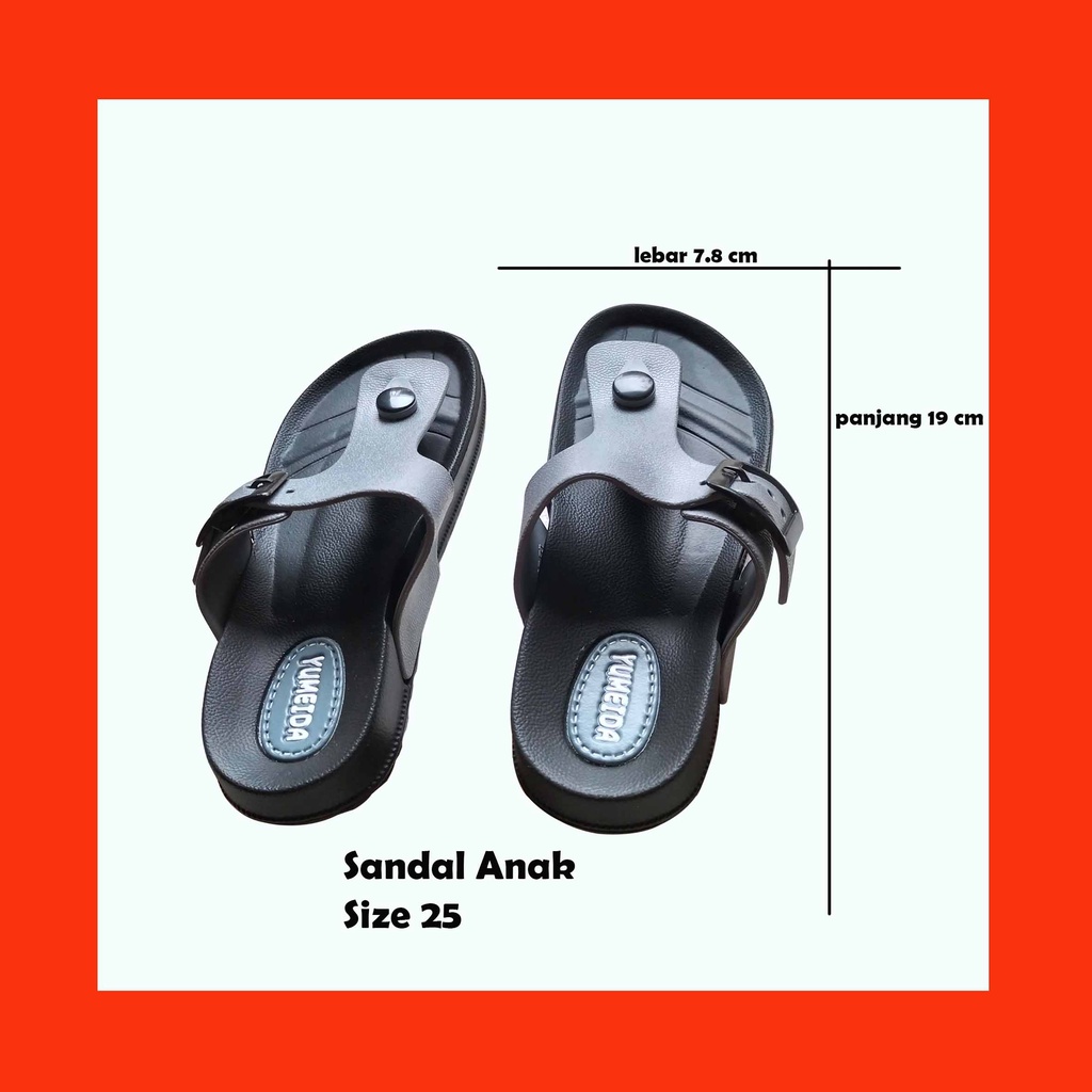 Sandal Jepit slop Anak Laki laki Bahan Karet Tebal