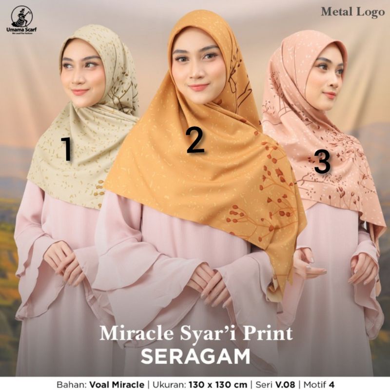 jilbab syari segi empat motif voal miracle by umama