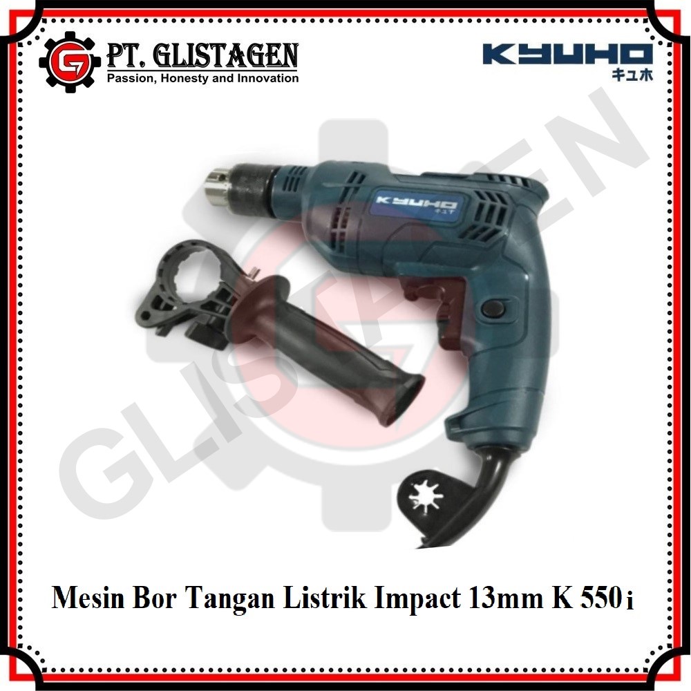 KYUHO K550i Mesin Bor Listrik Bor Tangan Tembok Impact Drill 13mm K550I Kyuho