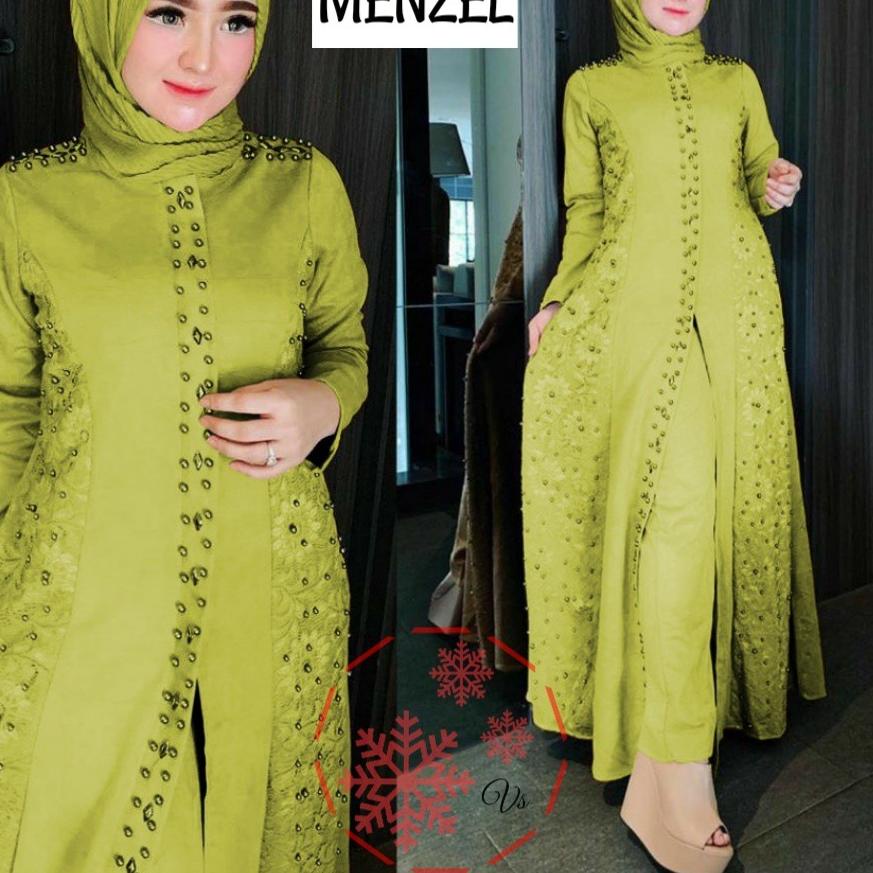 ♛ 4 UKURAN M L XL XXL / ONE SET MENZEL / SETELAN SET MENZEL 2IN1 / SET TUNIK LONG BUSUI + CELANA PAN