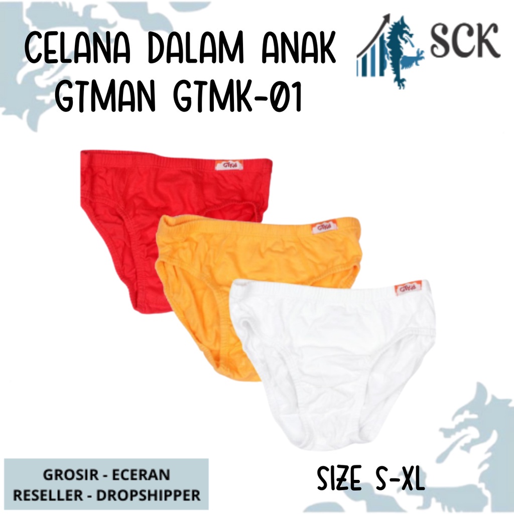 [ISI 3] CD GTMK-01 GTMAN KIDS / Celana Dalam Anak GTMK Bahan Katun / Mini Briefs S-XL - sckmenwear GROSIR