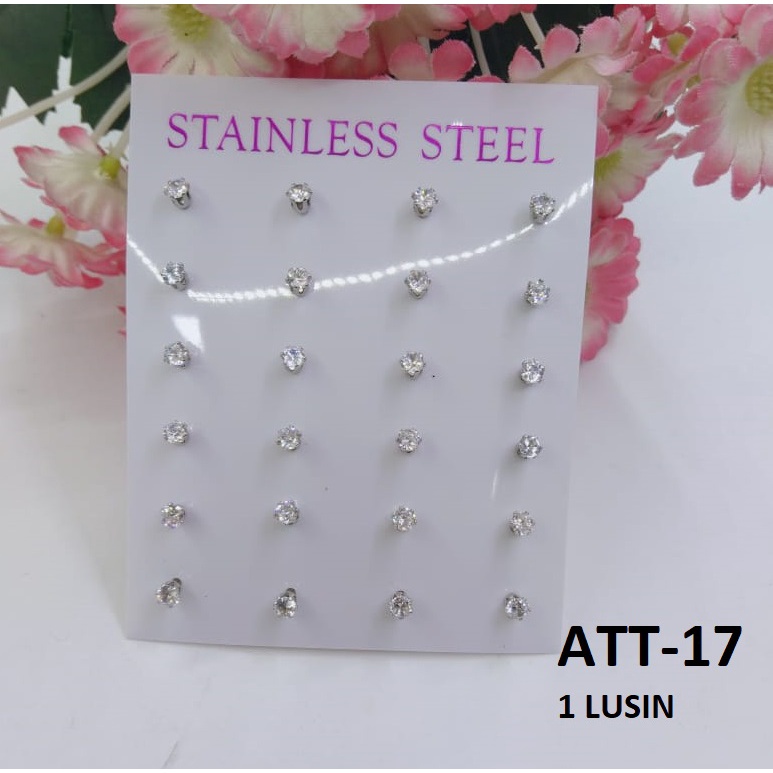 ANTING TITANIUM TINDIK SILVER PERAK DIAM TERMURAH / DUNIA GELANG TERBARU