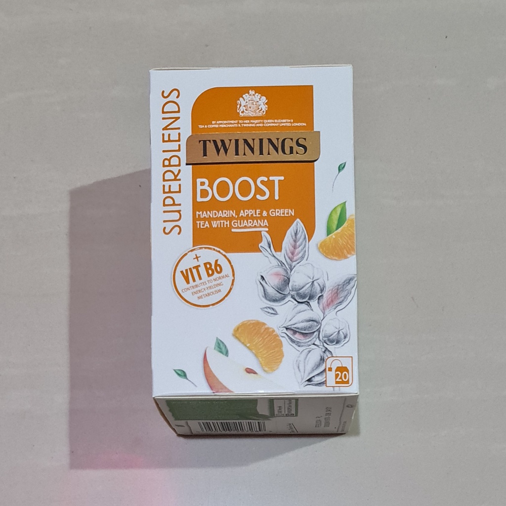 Twinings Superblends Boost With Mandarin Apple &amp; Green Tea 20 x 2 Gram