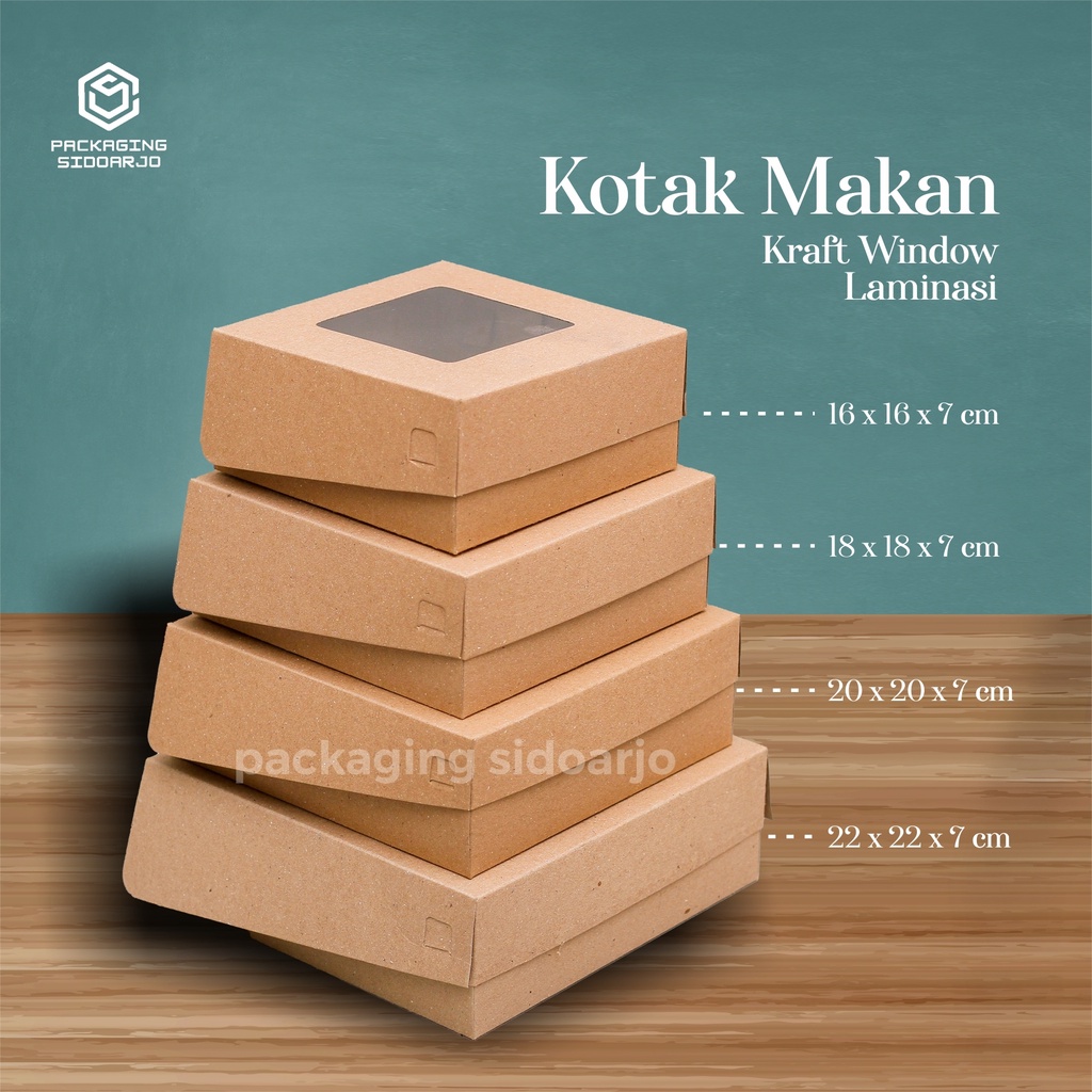 

Dus Kraft Laminasi Uk 16x16x7/Dus Kraft Window/SnackBox/Box Hamper/Snack Box/Dus R6/Dus Kue/Tempat Kue