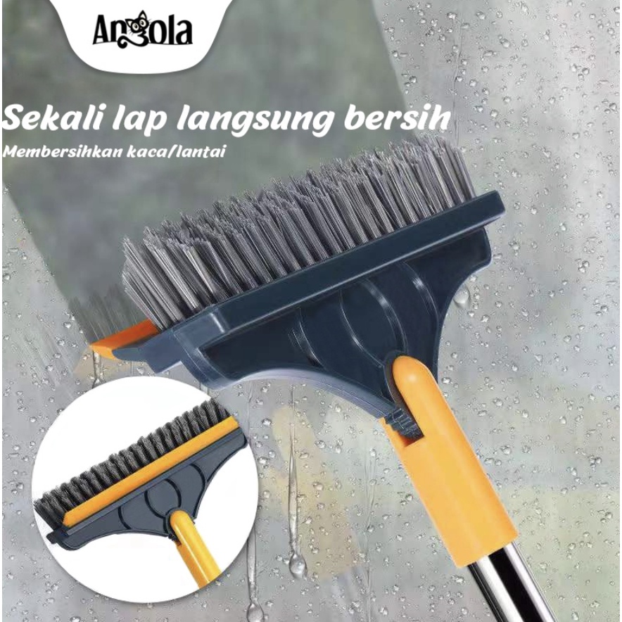 Sikat Dorong Lantai Dengan Wiper D48 Alat Pembersih Lantai Kaca 2IN1 Sikat Toilet