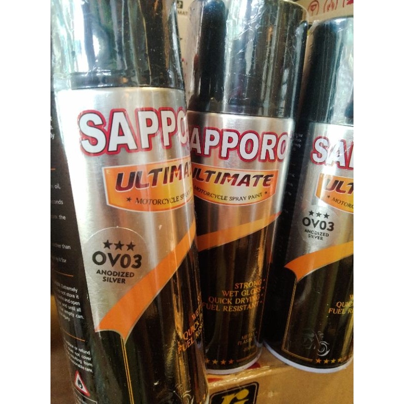 cat spray pilok pilox cat semprot sapporo saporo ultimate OV03 anodized silver 400ml velg silver