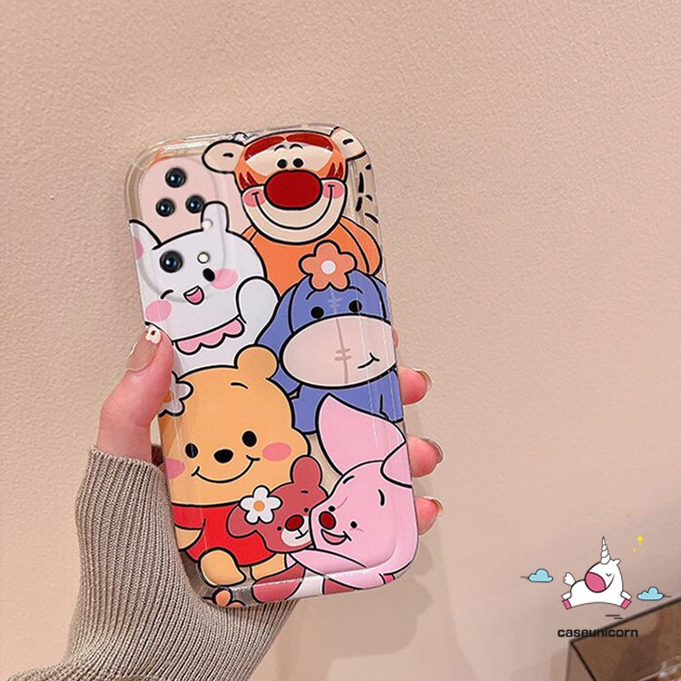 Untuk Redmi Note10 11 10s 9 8 11s Redmi 9T 9 10C 12C 10A 10 A1 9A 9C NFC Note10 POCO F4 Kartun Lucu Disney Winnie the Pooh Manyo Piglet Tigger Shockproof Airbag Soft TPU Back Case