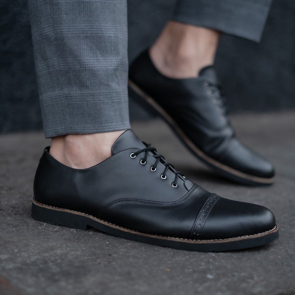 EDRIC BLACK |ManNeedMe x Jack| Sepatu Oxford Pria | Pantofel Formal ORIGINAL