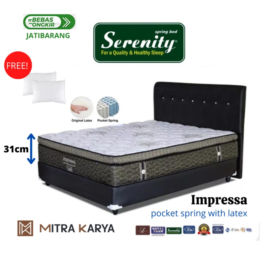 Kasur Springbed Impressa Pocket Latex Serenity Elite 160x200 - Serenity Springbed