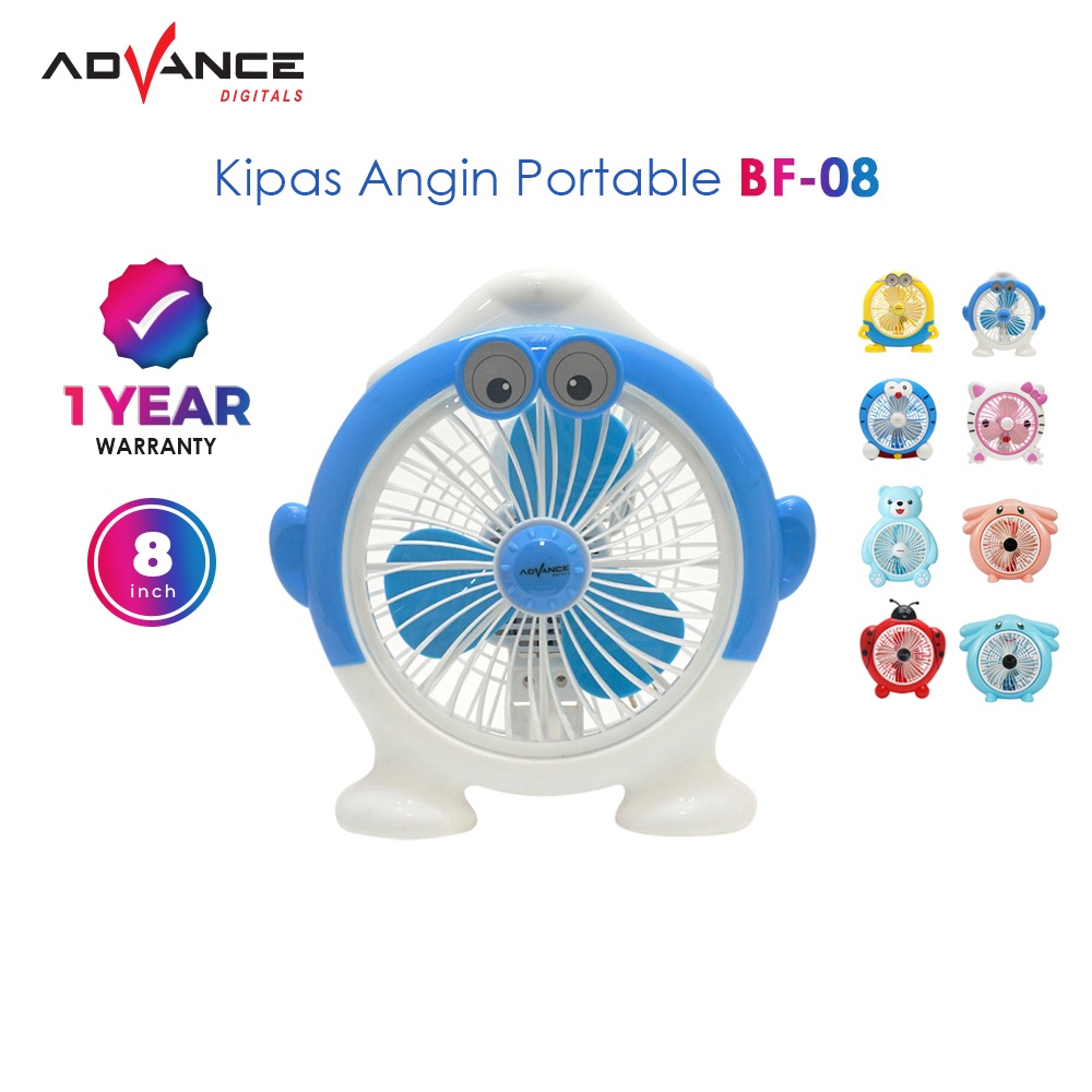 ADVANCE Listrik Kipas Angin Kartun Anak 8 Inci / Lucu Meja Kipas Mini BF-08 Asrama Kantor Fan